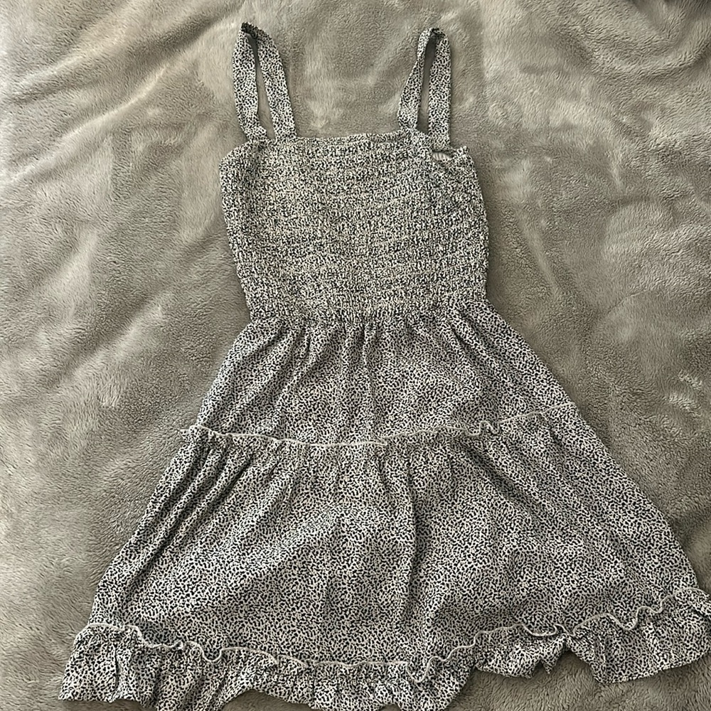 Tan and black speckled dress